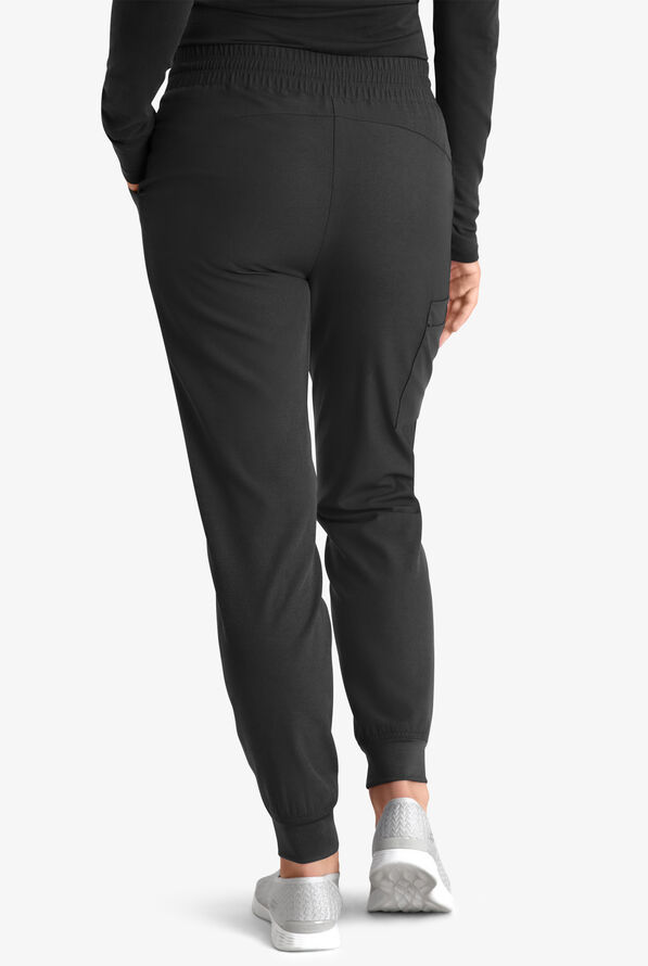 Skechers by Barco Theory Women's 4-Pocket STRETCH Cargo Jogger Scrub Pants - Black - 4