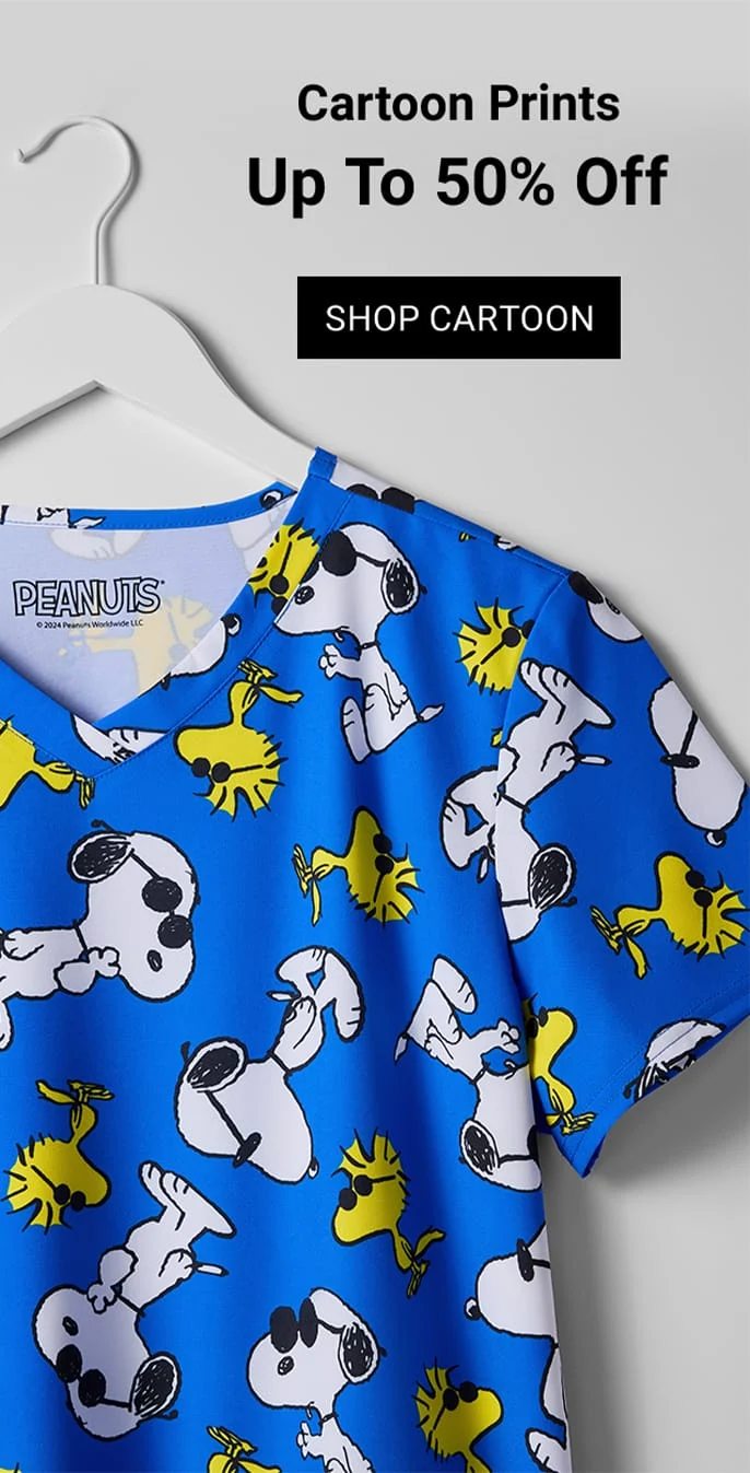 Cartoon Print Scrubs on Sale 