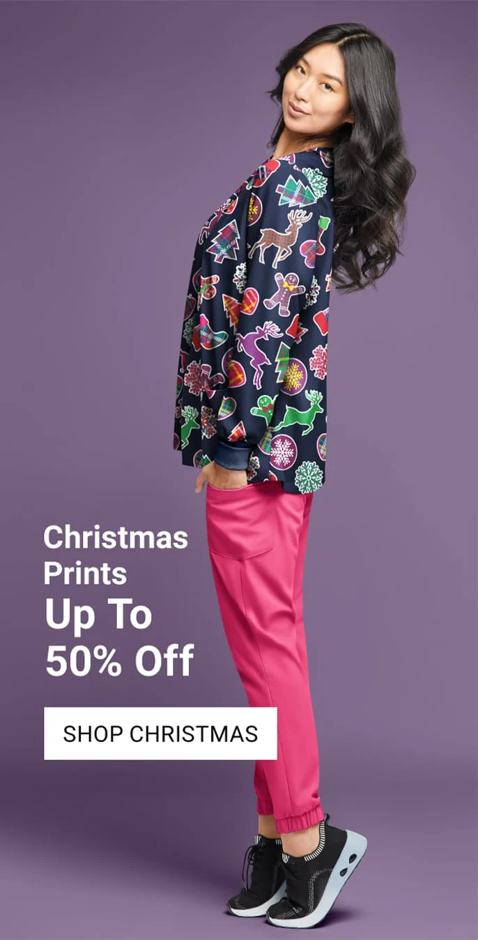 Christmas Print Scrubs on Sale