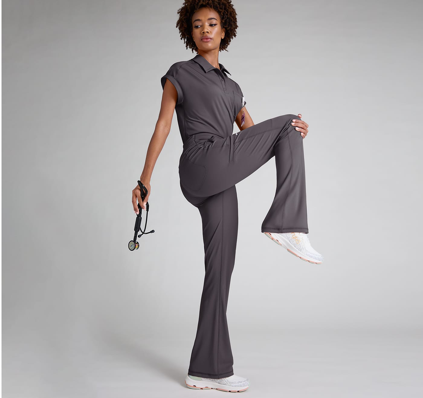 Grey’s Anatomy by Barco Knit Stretch Fit & Flare Cargo Scrub Pants