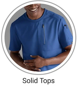 Men&rsquo;s Solid Scrub Tops 