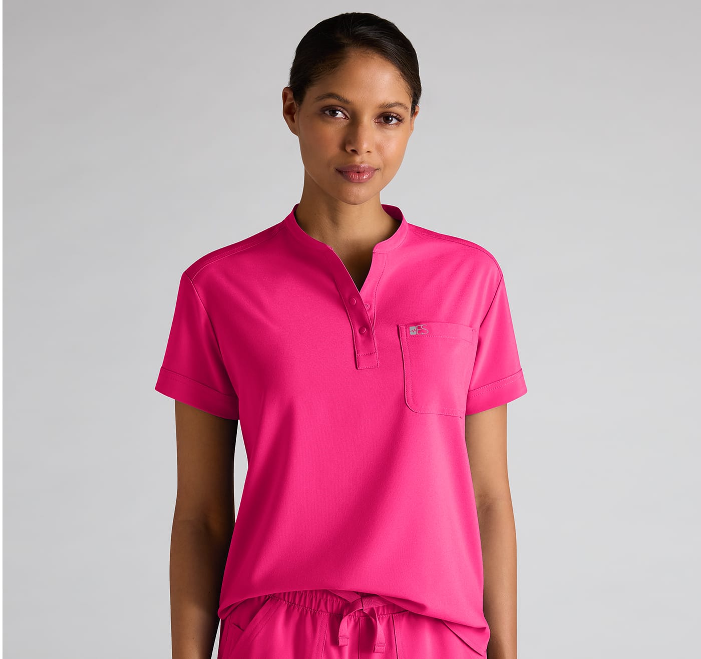 Easy Stretch Henley Scrub Top