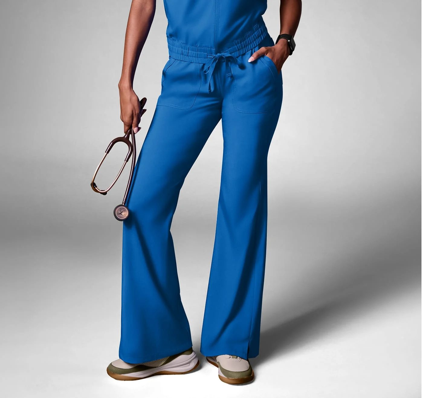 Easy Stretch Sydney Knit Waist Flare Leg Scrub Pant