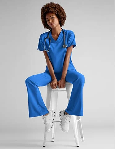 Hypothesis Y-Band Yoga Style Knit Waist Wide Leg Scrub Pant