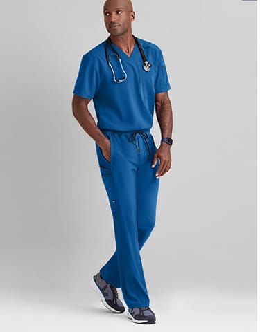 Grey’s Anatomy by Barco Spandex Hudson Men’s 6-Pocket Slim Straight Cargo Scrub Pants