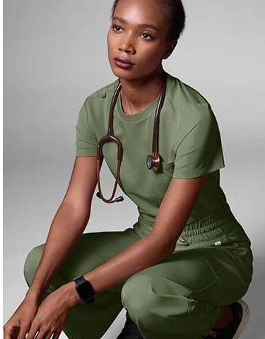 ReSurge Citrine Crew Neck Tuck-In Scrub Tops