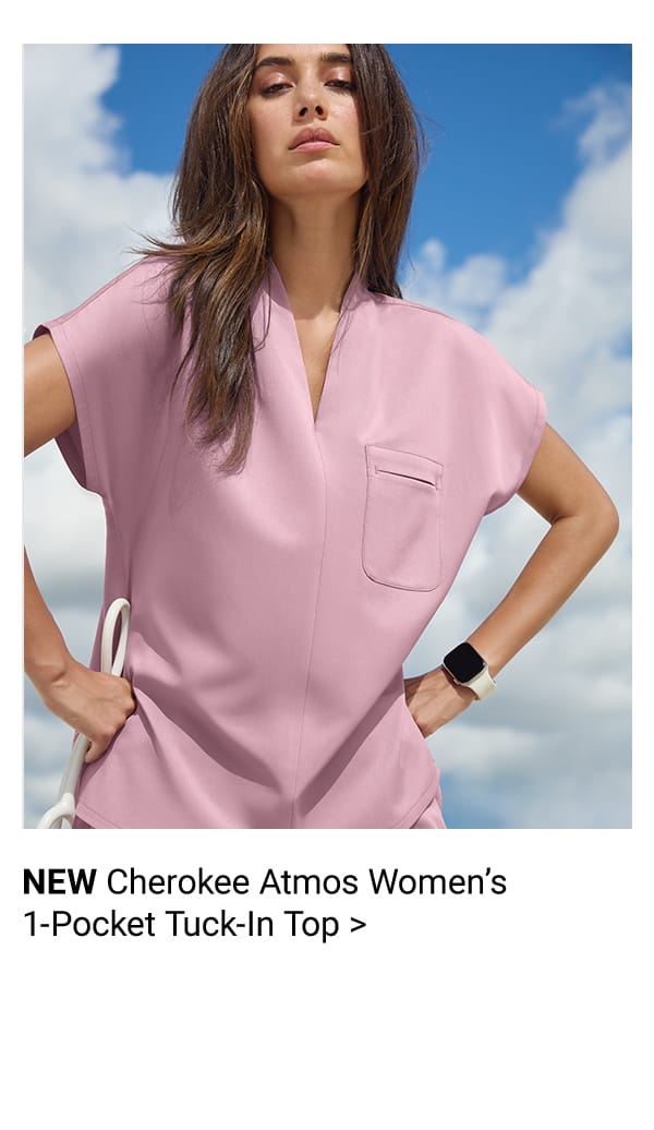 Cherokee Atmos Women’s 1-Pocket Tuck-In Scrub Top