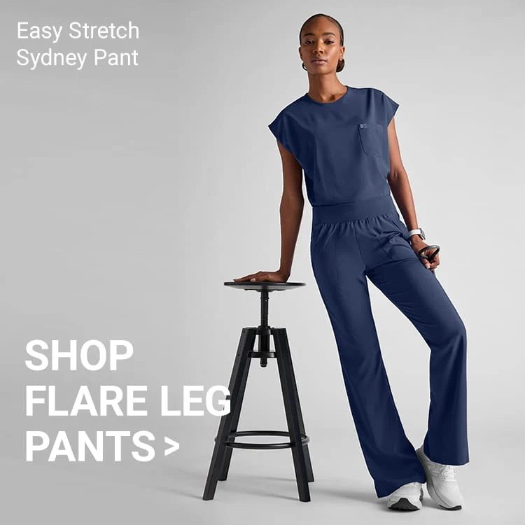 Flare Leg Scrub Pants