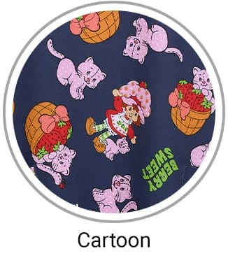 Cartoon Print Scrubs
