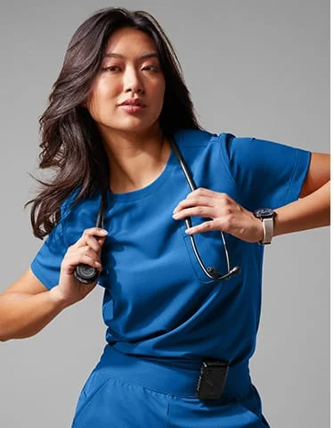 ReSurge Citrine Crew Neck Tuck In Scrub Top