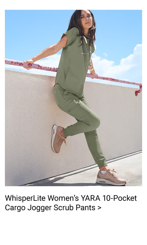 WhisperLite Yara 10-Pocket Jogger Scrubs