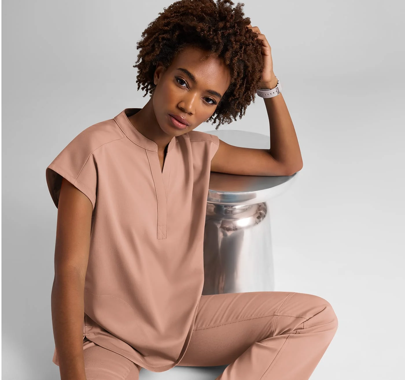 Healing Hands Journey Dolman Sleeve Mandarin Collar Scrub Top