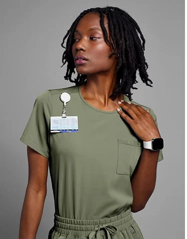 WhisperLite Lyra Crew Neck Scrub Top