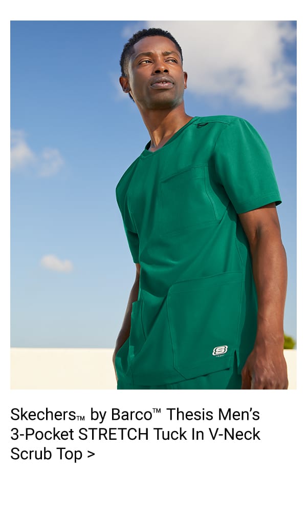 Skechers by Barco Thesis Men’s 3-Pocket Stretch Tuck-In Scrub Top