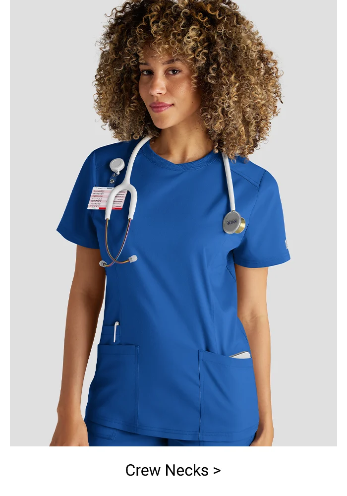 Women&rsquo;s Crew Neck Scrub Tops 