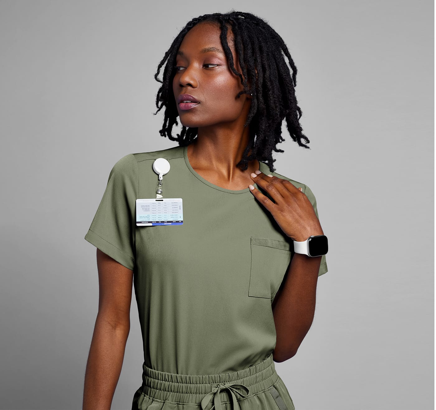 WhisperLite Lyra Crew Neck Scrub Top