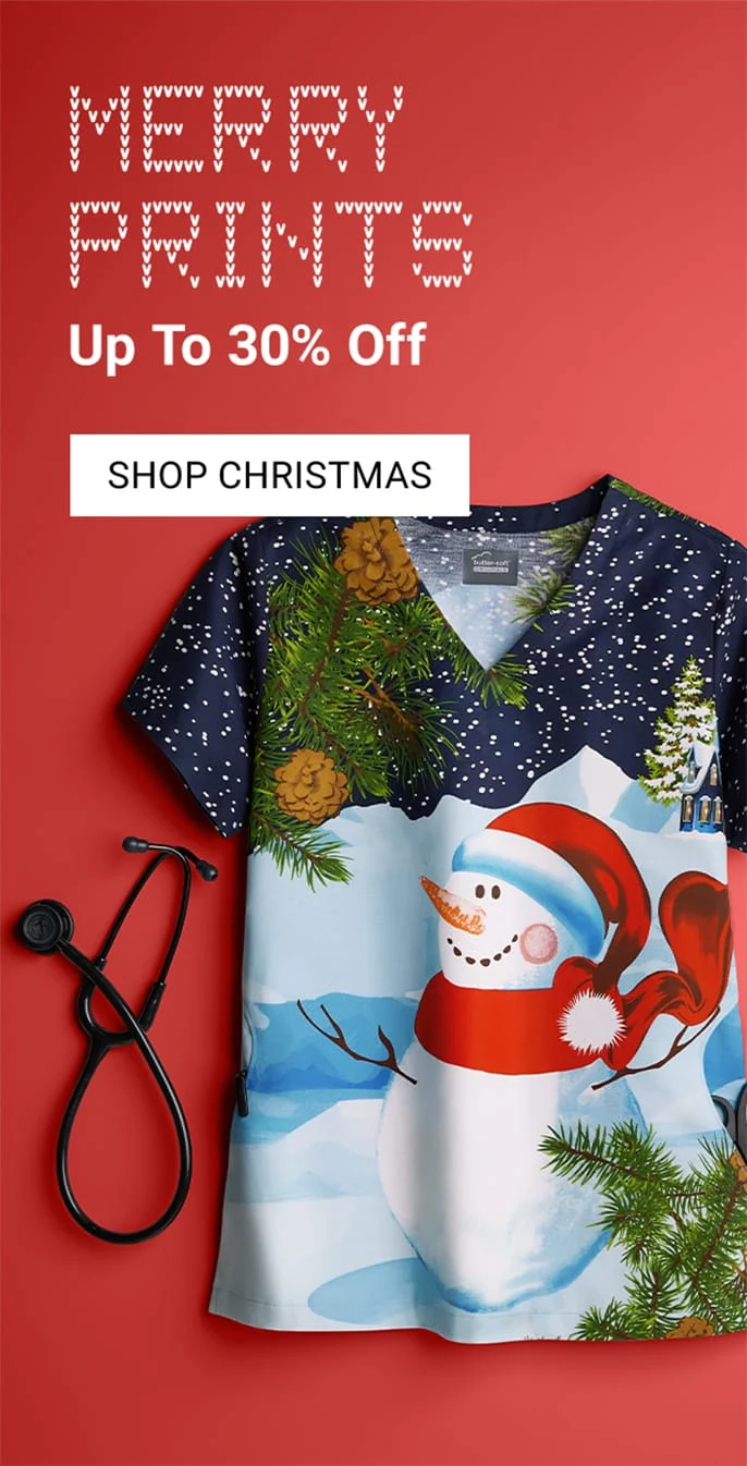 Christmas Print Scrubs on Sale 
