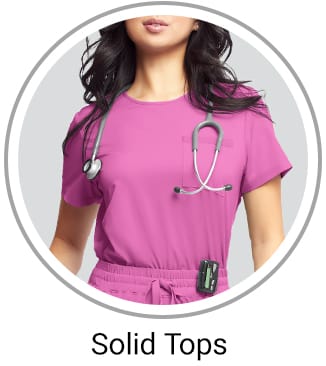 Solid Clearance Scrub Tops 
