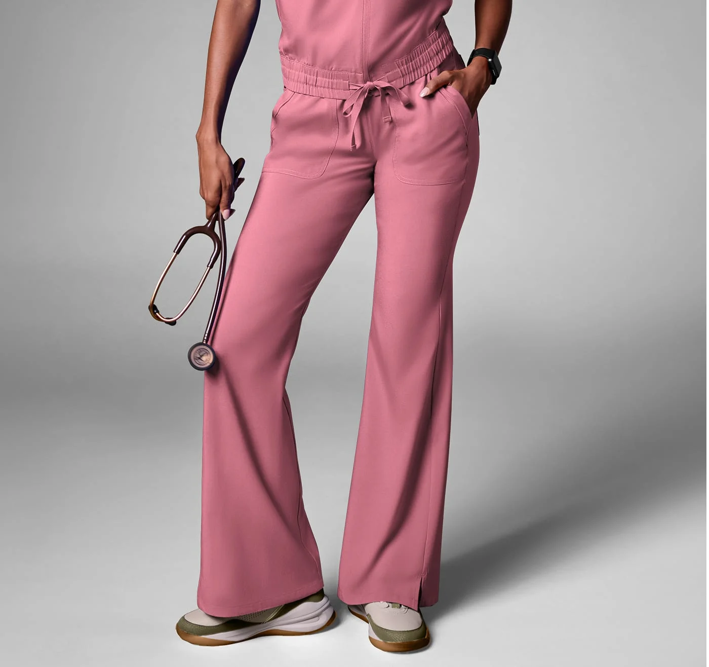 Easy Stretch Sydney Knit Waist Flare Leg Scrub Pant
