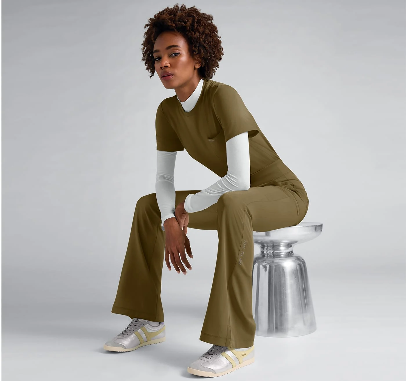 Hypothesis Base Crew Neck Tuck In Scrub Top