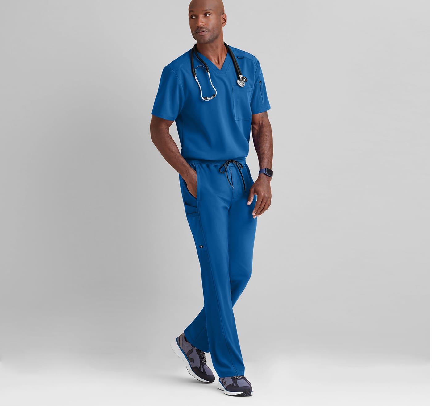Grey’s Anatomy by Barco Spandex Hudson Men’s 6-Pocket Slim Straight Cargo Scrub Pants