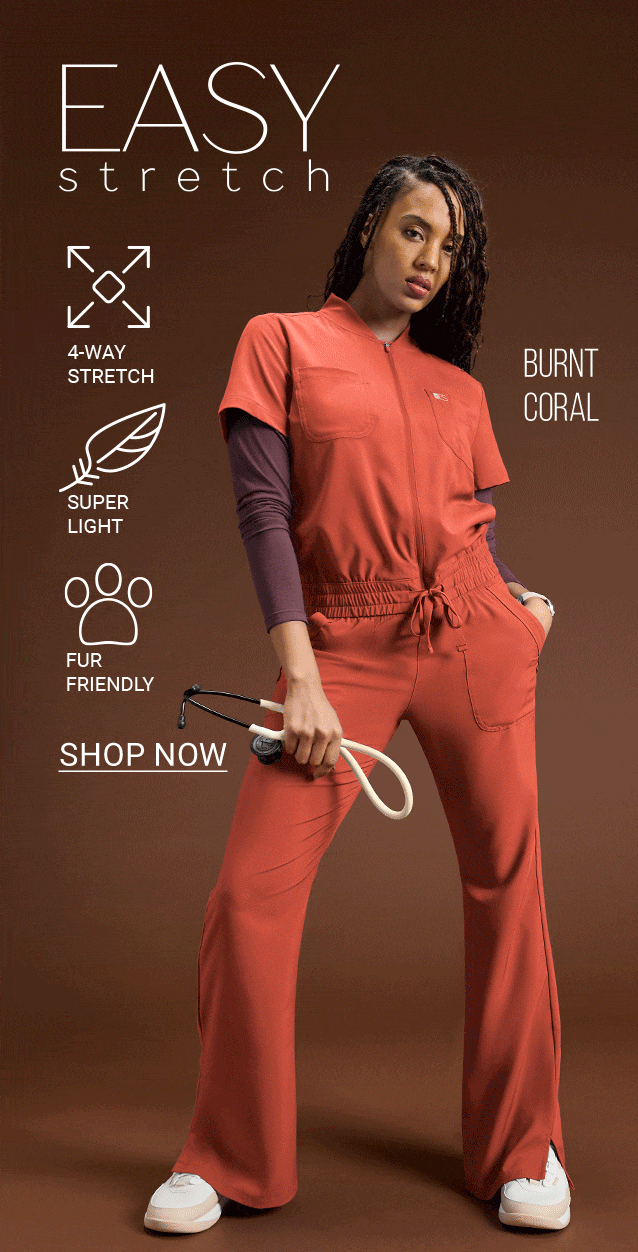 Easy Stretch Scrubs: Shop wrinkle resistant & fur friendly
