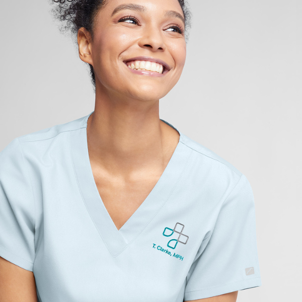 logo embroidery on scrubs