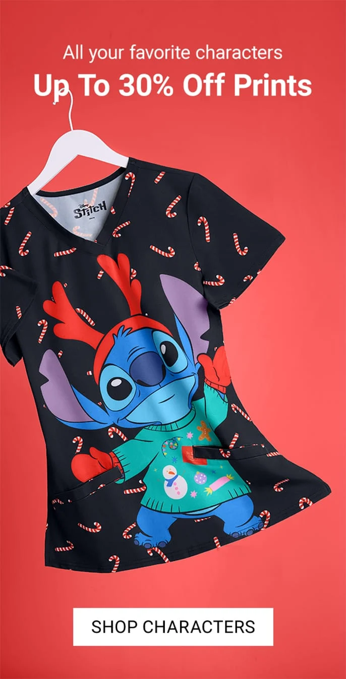 Cartoon Print Scrubs on Sale 