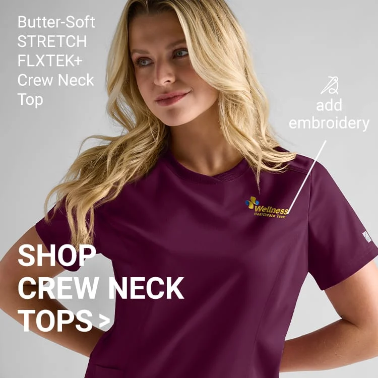 Crew Neck Scrub Tops