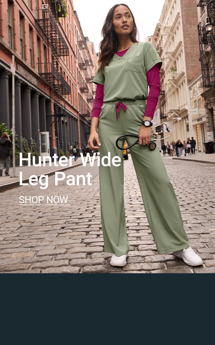 Easy Stretch Hunter Wide Leg Scrub Pants