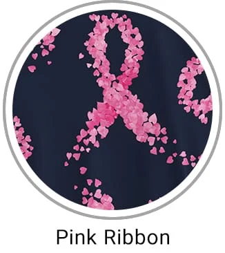 Pink Ribbon Print Scrubs