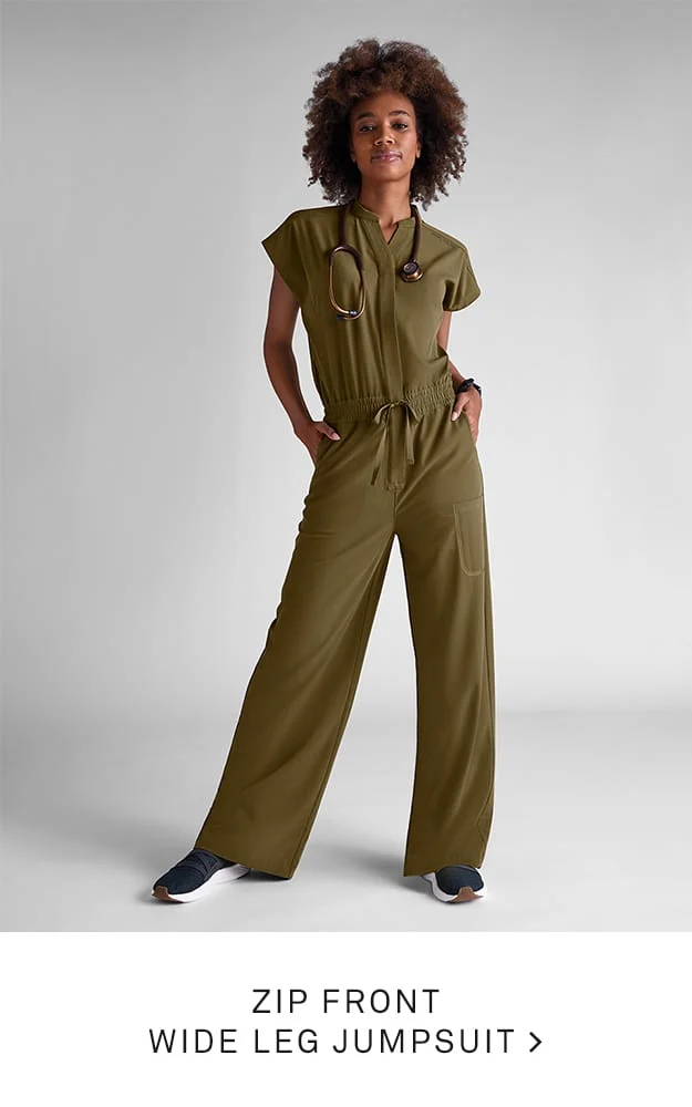 Zip Front Wide Leg Jumpsuit 