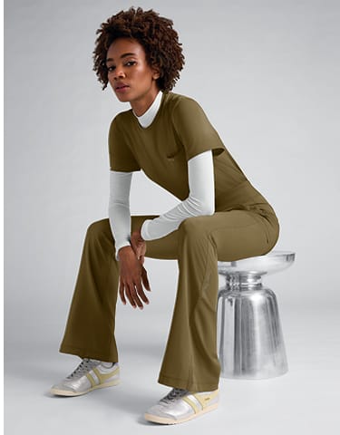 Hypothesis Base Crew Neck Tuck In Scrub Top