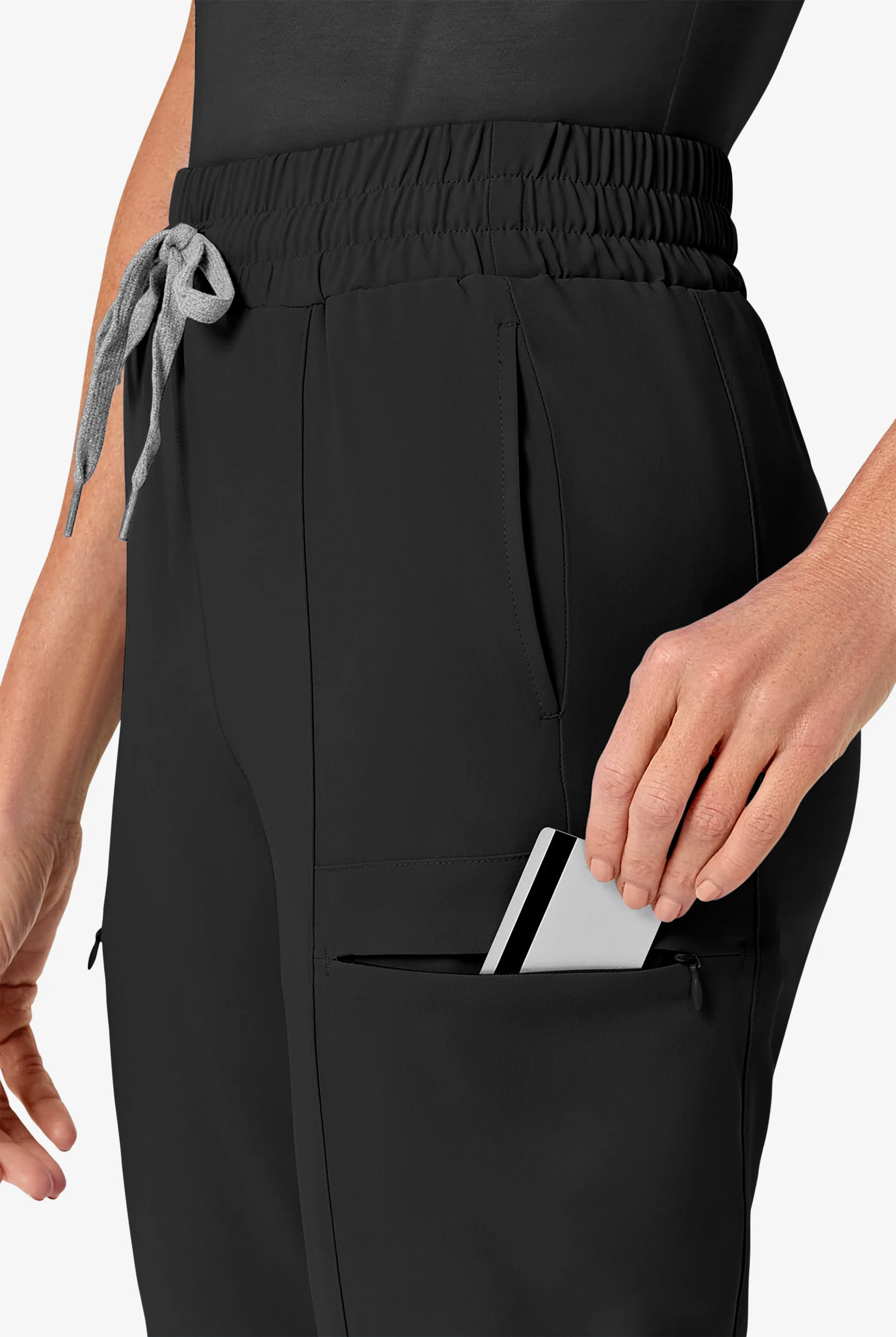 Pantal&oacute;n m&eacute;dico WonderWink Renew STRETCH de tiro alto estilo cargo con 7 bolsillos y piernas delgadas para mujer