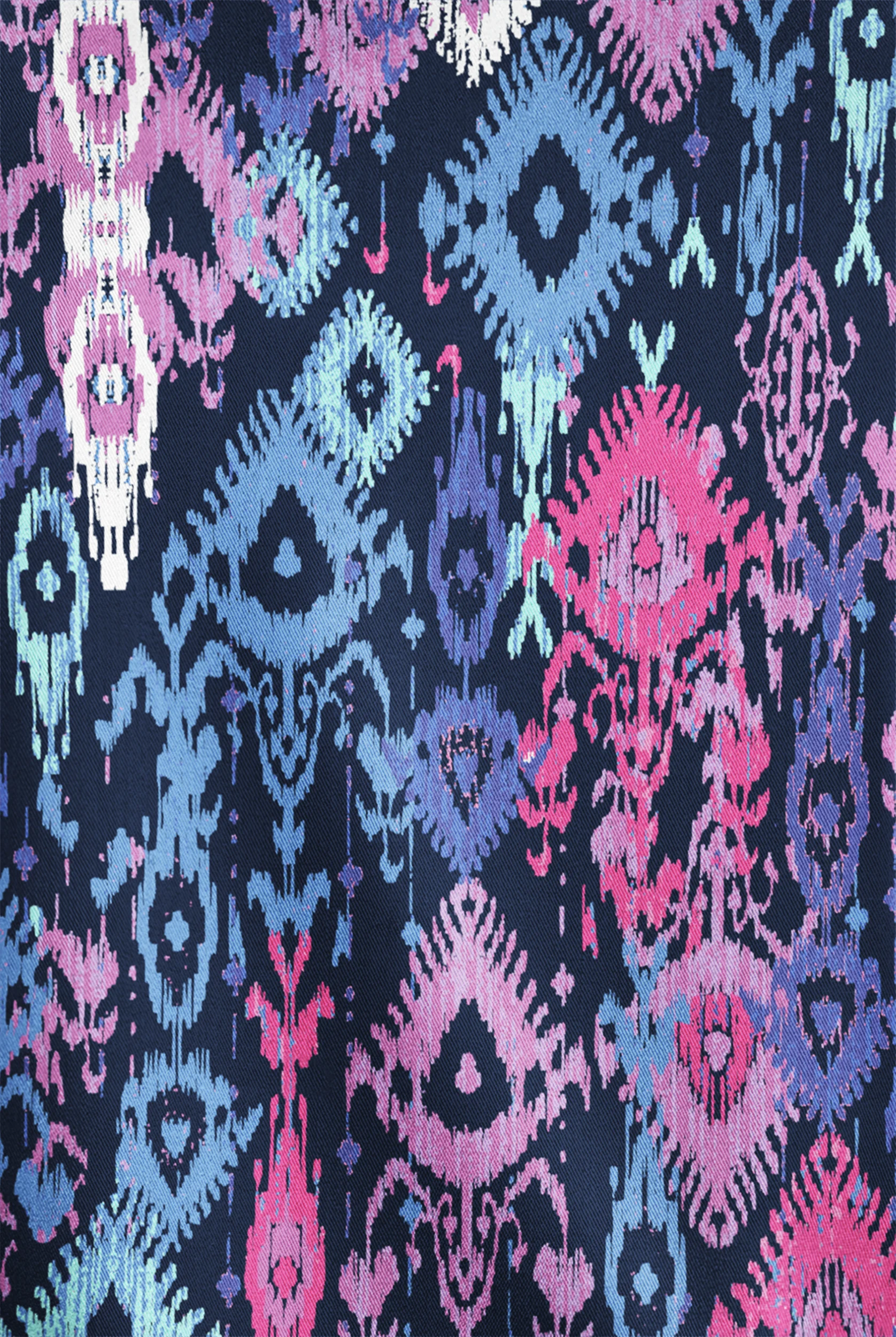 Blusa médica estampada Strictly Scrubs STRETCH Cascading Ikat Rosebud con cuello entrecruzado y 4 bolsillos para mujer