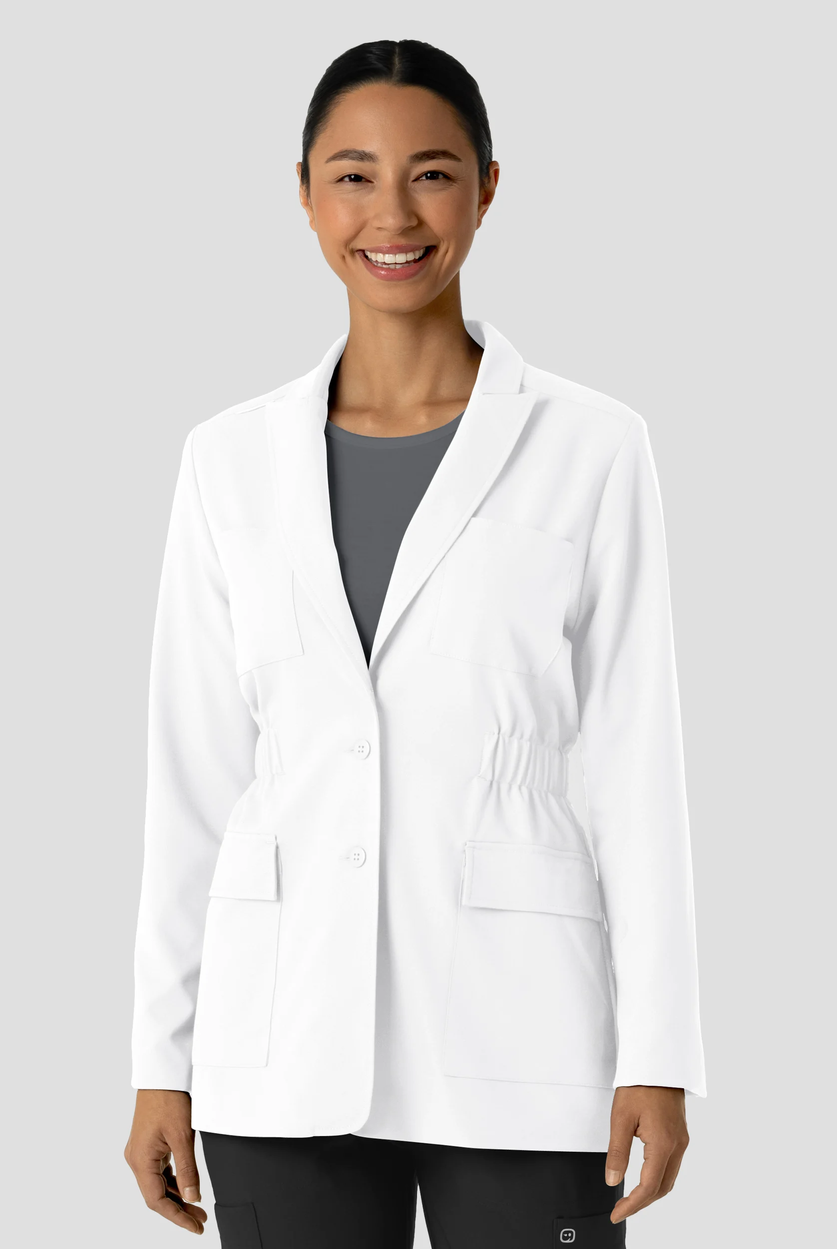 Wink Layers Women's 28 1/4"  4-Pocket Blazer Short Lab Coat