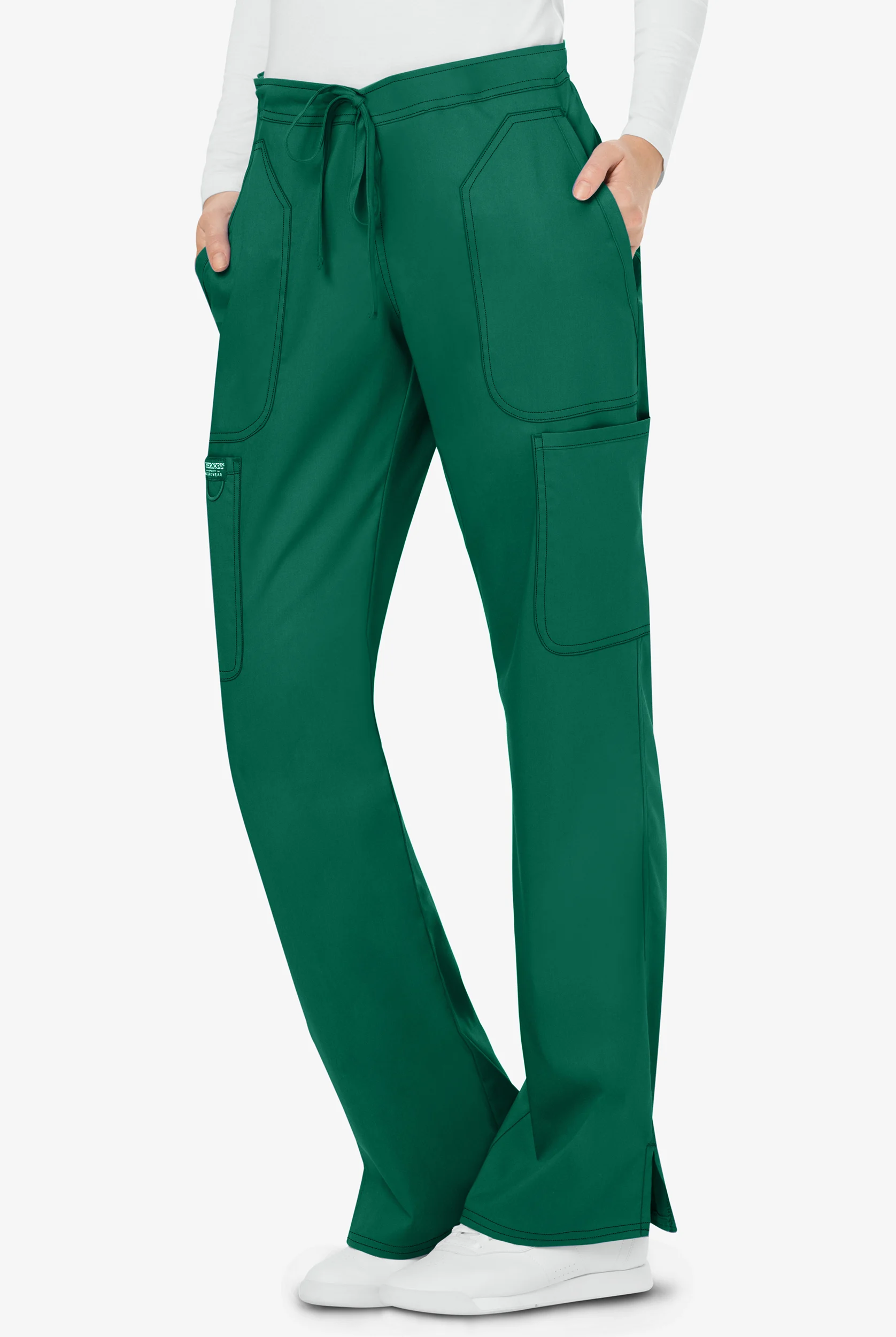 Pantal&oacute;n m&eacute;dico Cherokee Workwear Revolution tall estilo cargo con cord&oacute;n y 5 bolsillos ajustable para mujer