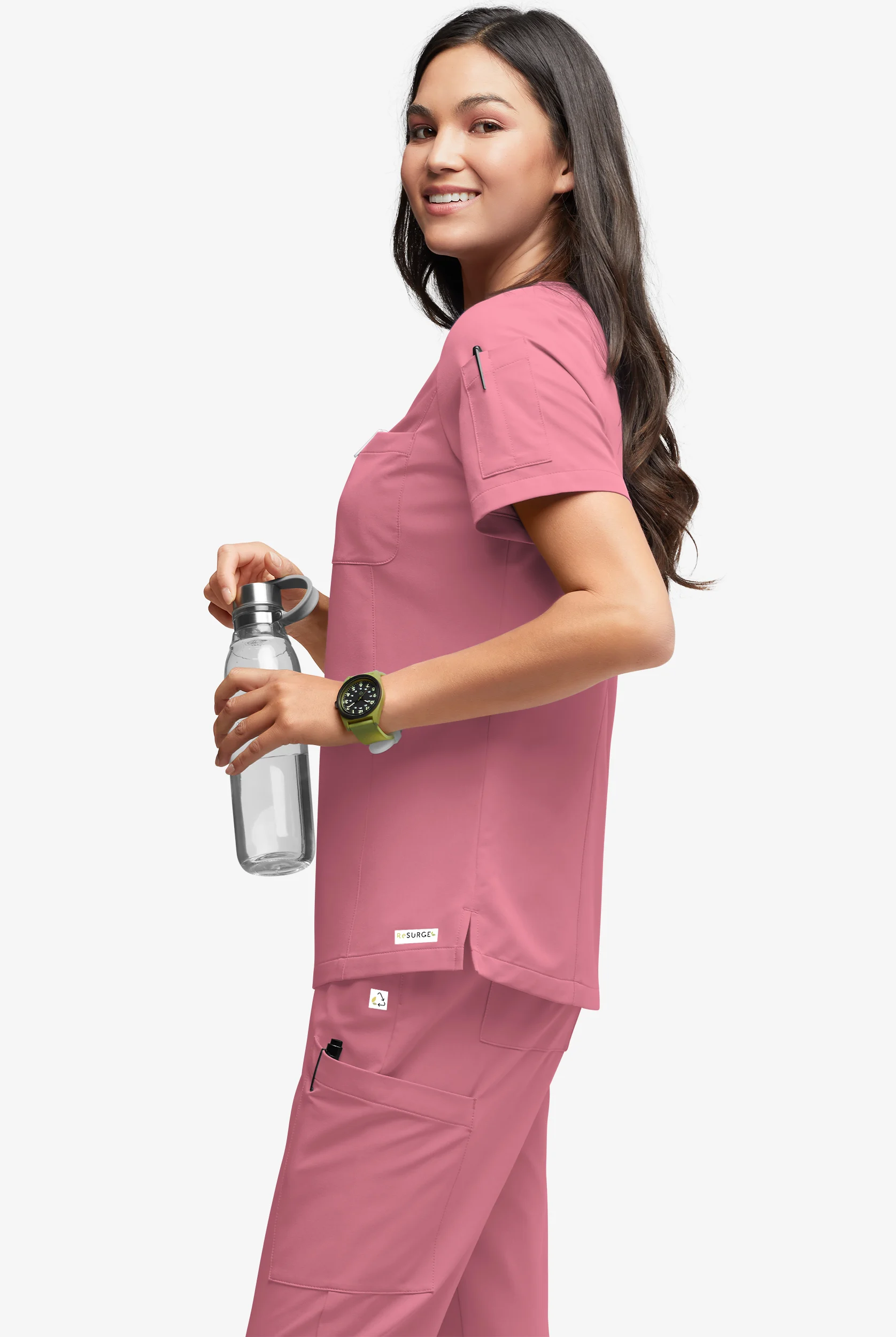 Blusa médica ReSurge Diamond con cuello en V y 3 bolsillos para mujer