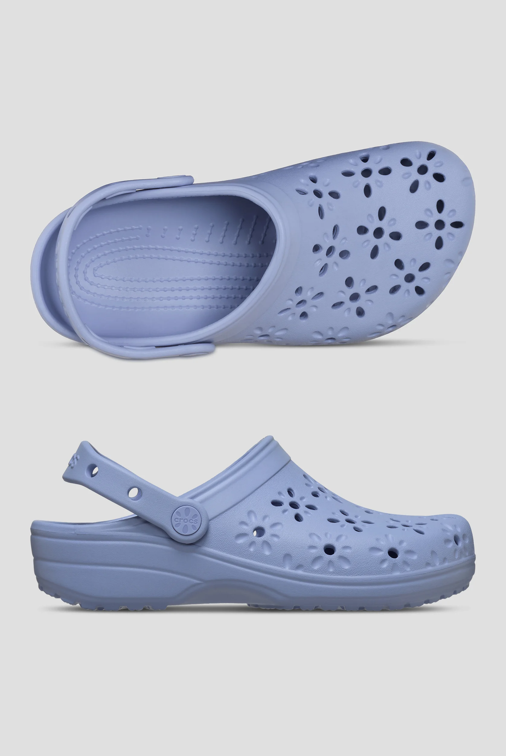 Crocs&trade; Women's Blue Haze Floral Cut Out Classic Clog