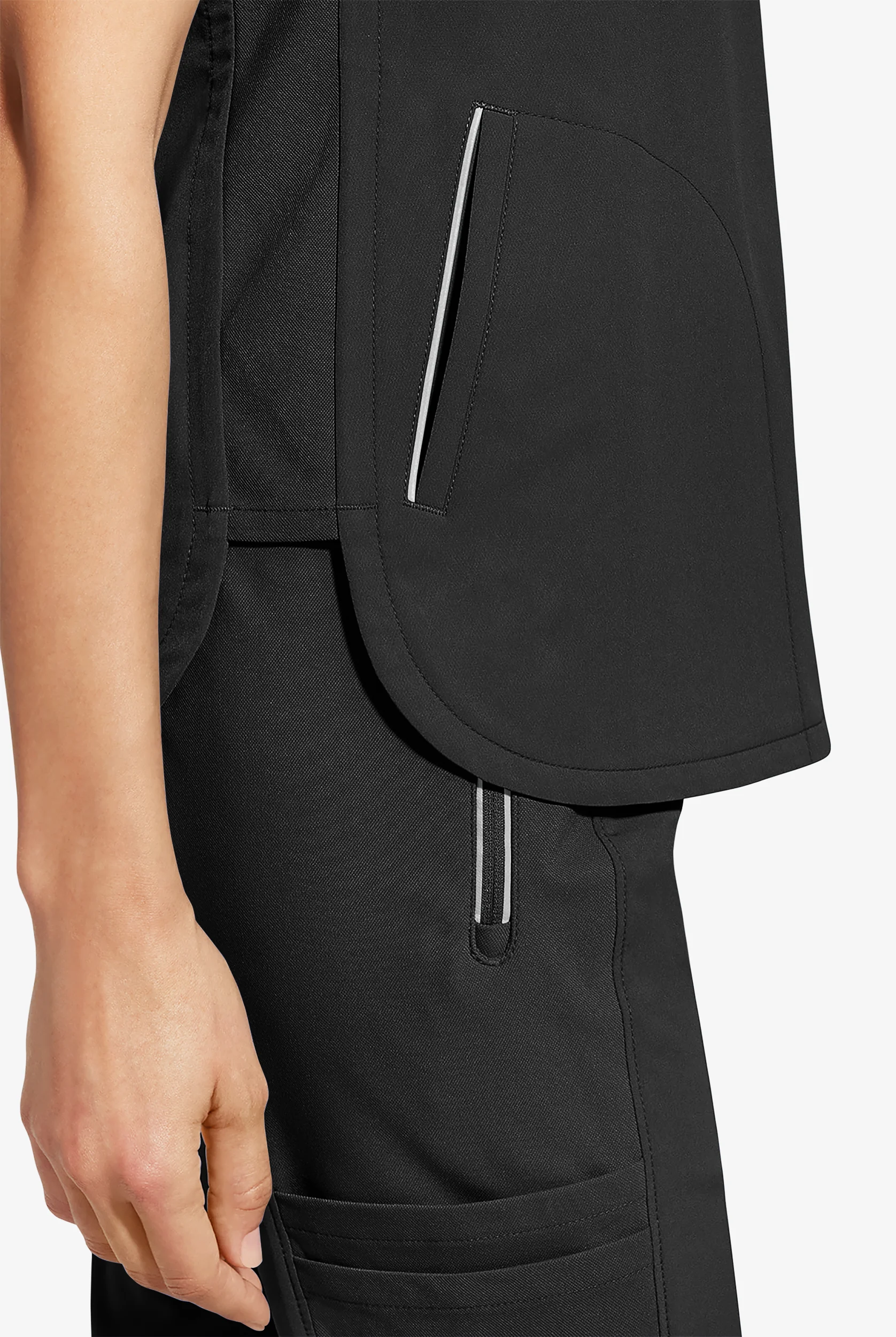 Blusa m&eacute;dica Healing Hands 360 Skyler Race Stripe STRETCH con cuello en V y 2 bolsillos para mujer