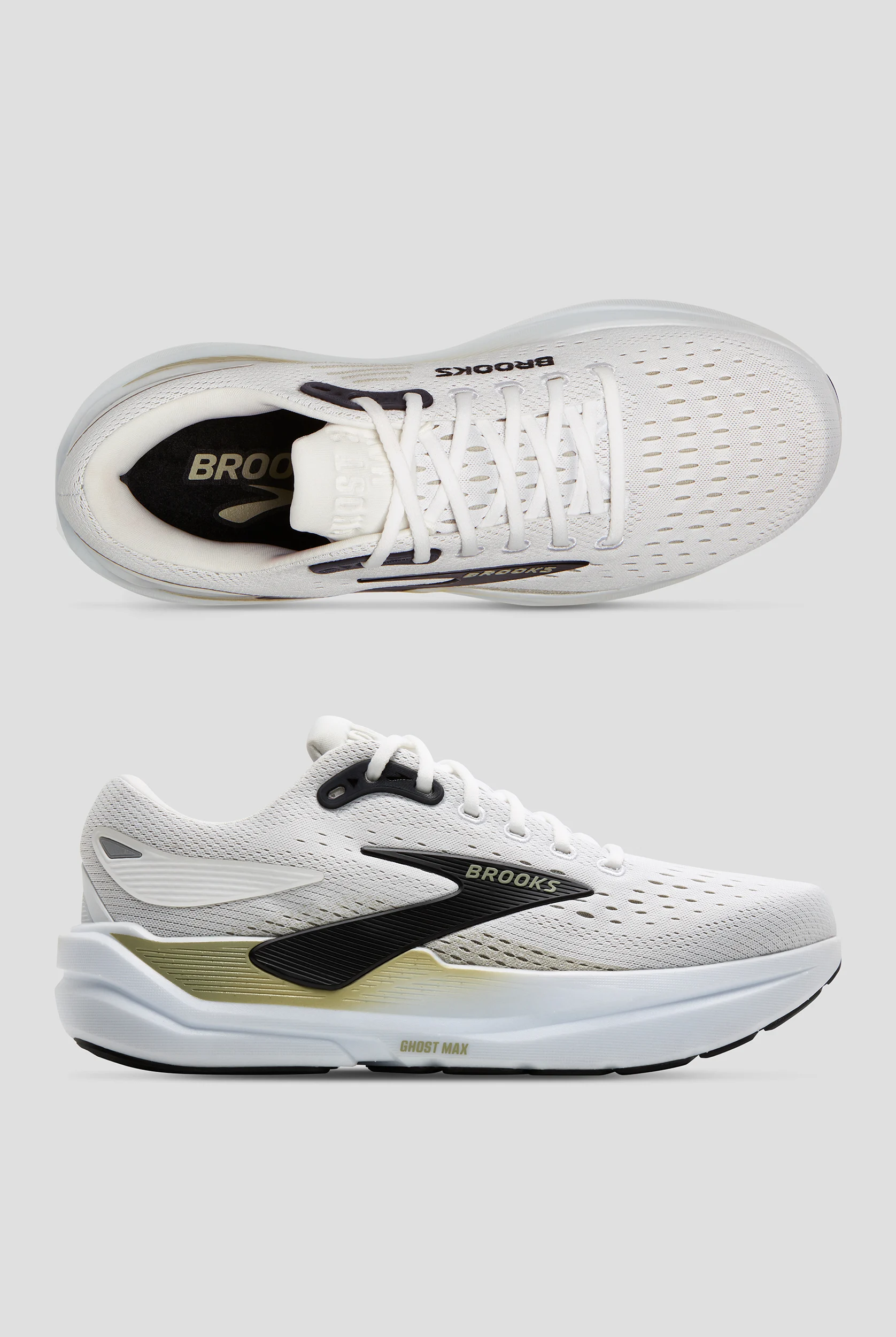Zapatillas deportivas Brooks Ghost Max 3 Bright White/Tea/Black con cordones para hombre