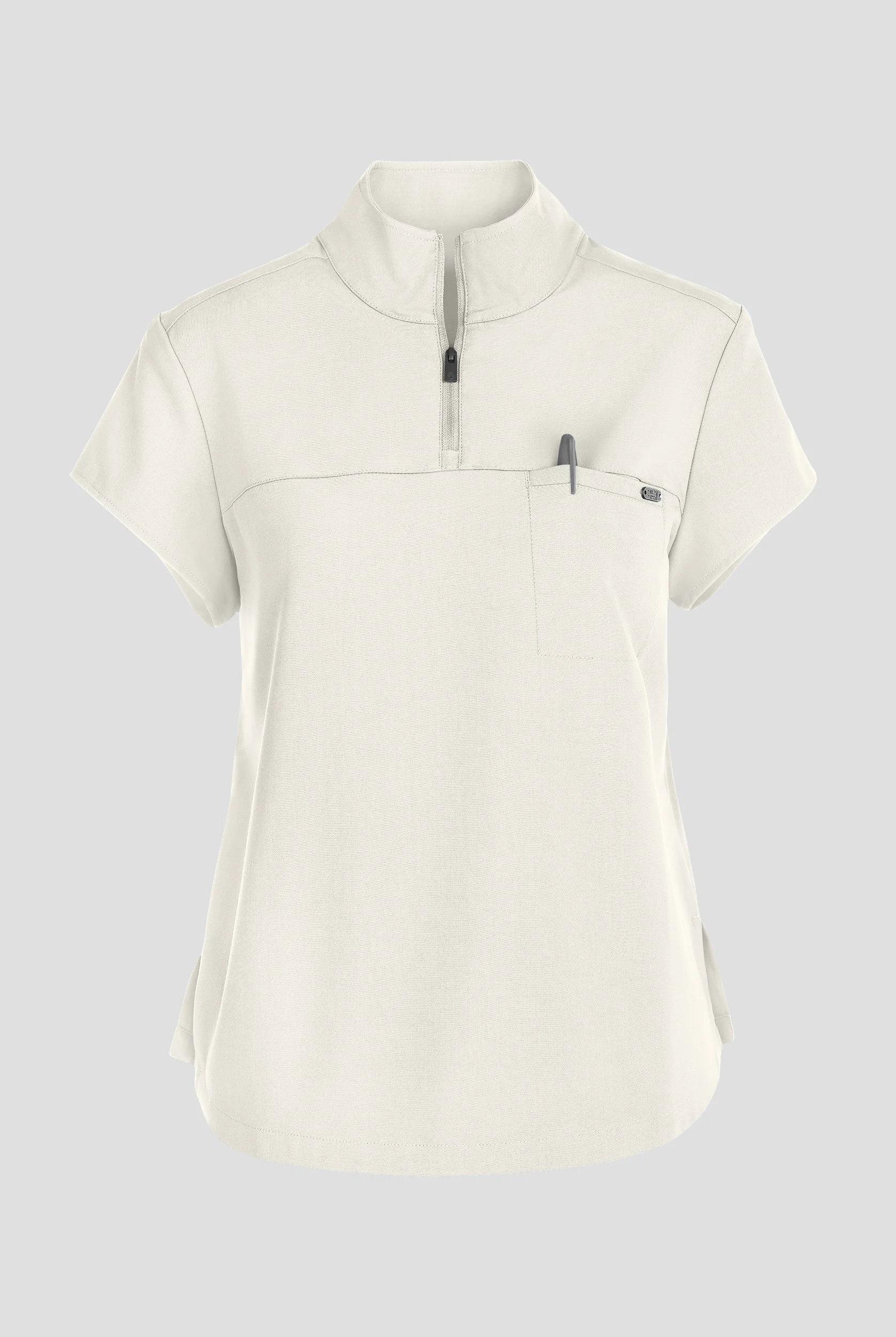 Healing Hands Quest Women's 1-Pocket STRETCH Tuck In Half Zip Collar Scrub Top