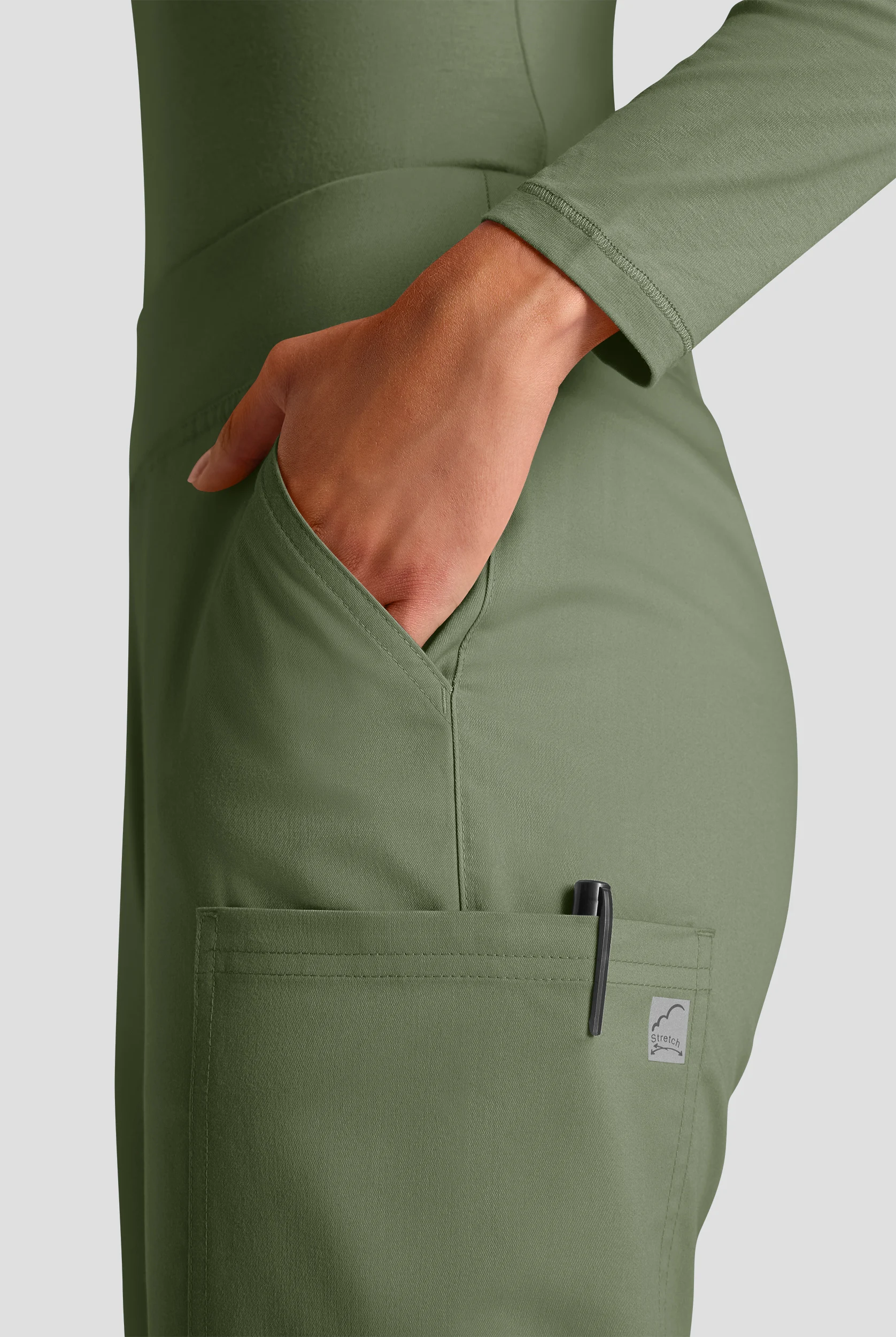 Butter-Soft STRETCH Women's 4-Pocket Knit Waistband Yoga Scrub Pants - Tall