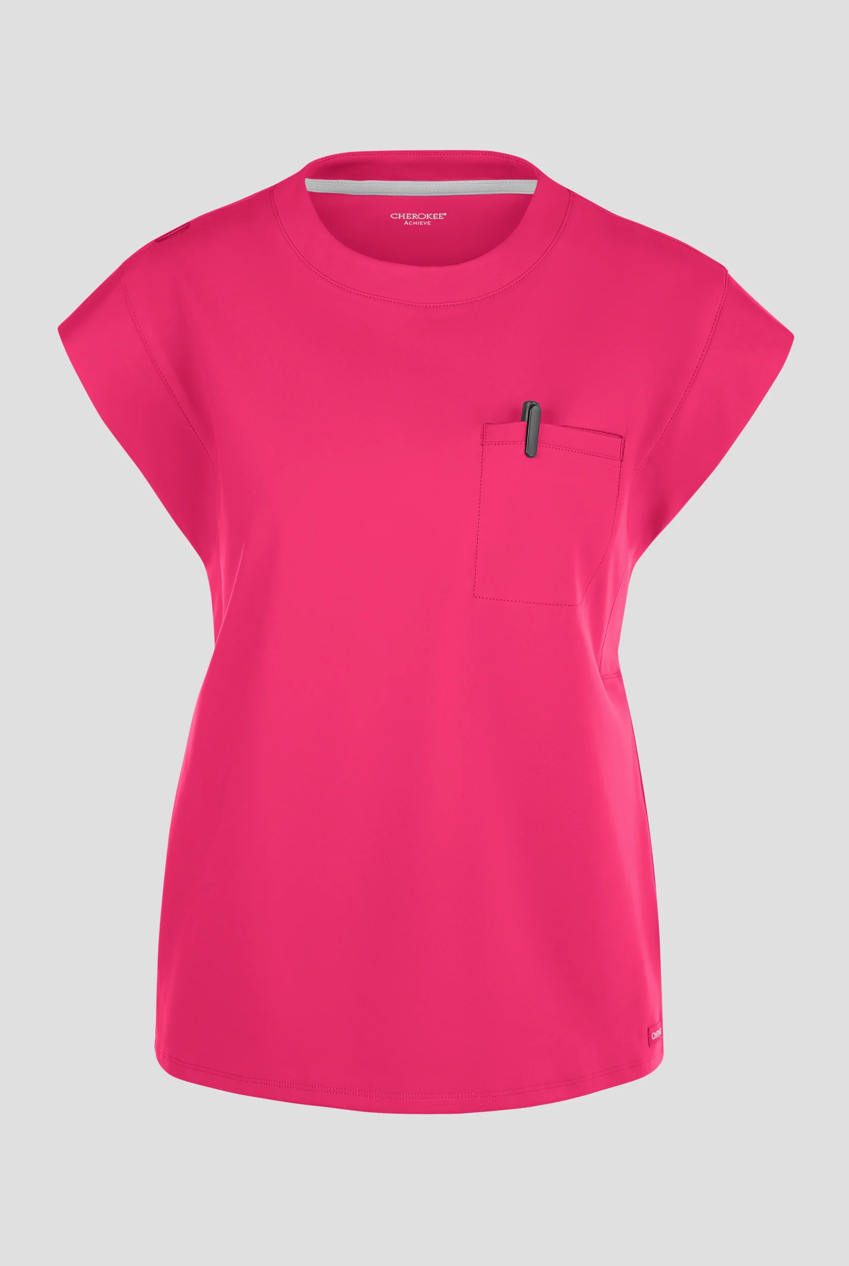 Cherokee Achieve Women's 1-Pocket STRETCH Raglan Sleeve Crew Neck Knit Scrub Top