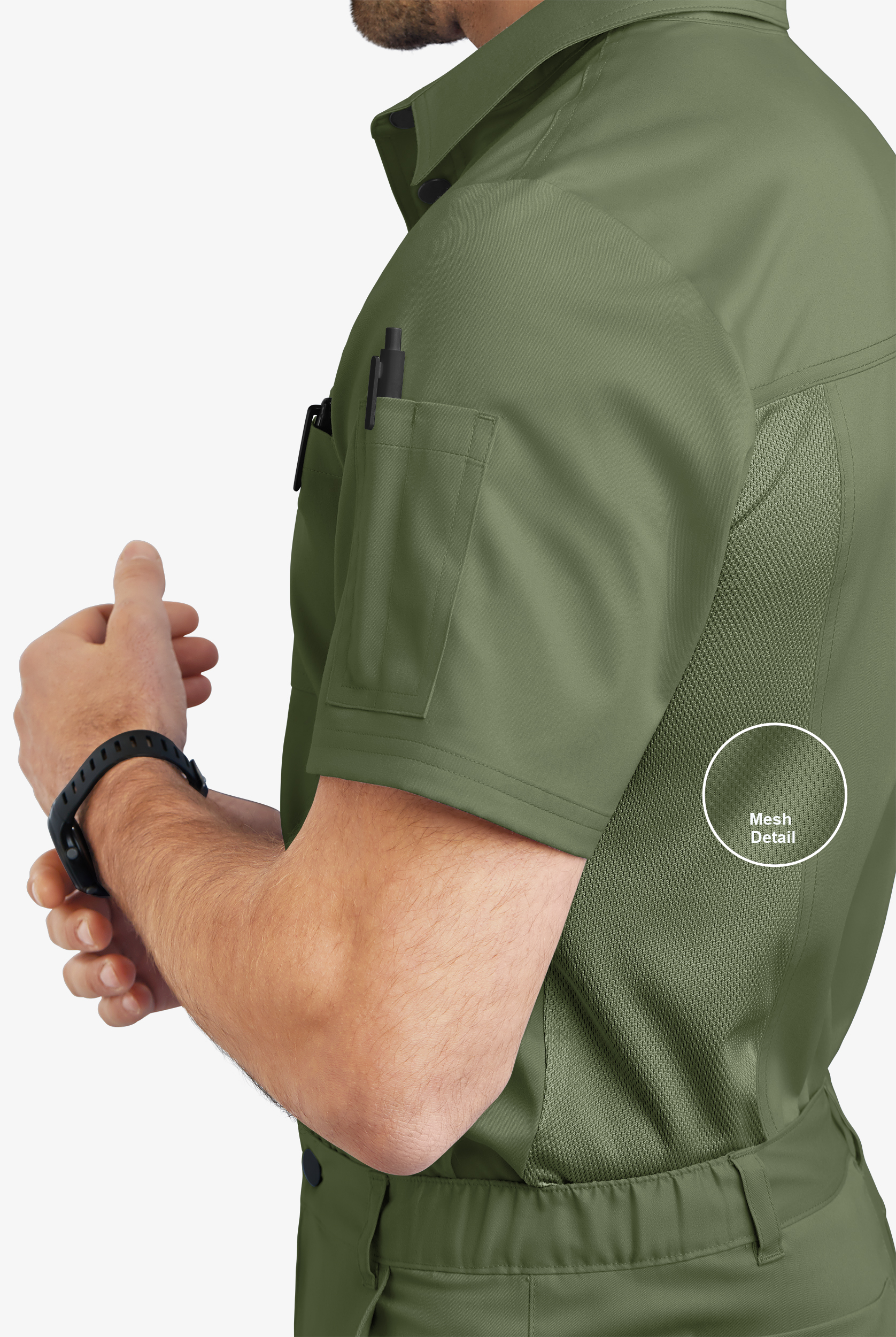 Advantage STRETCH Men's 3-Pocket Short Sleeve Polo with Back Air-Mesh Panels