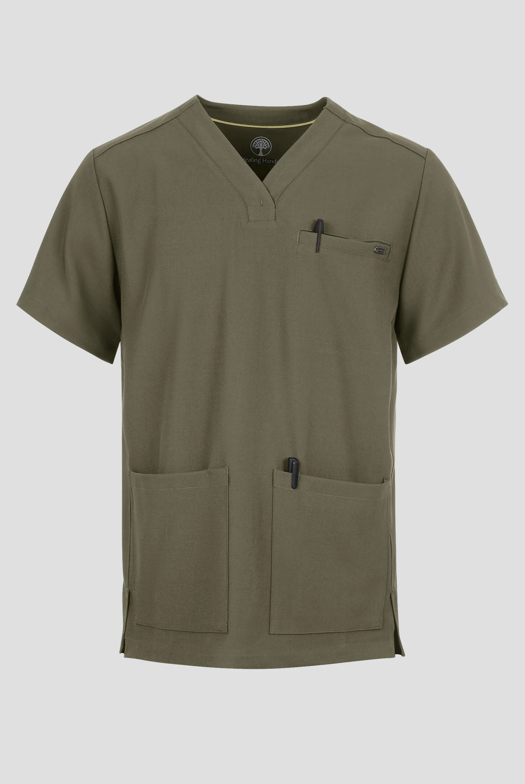 Healing Hands Quest Avery Men's 4-Pocket STRETCH Y-Neck Scrub Top