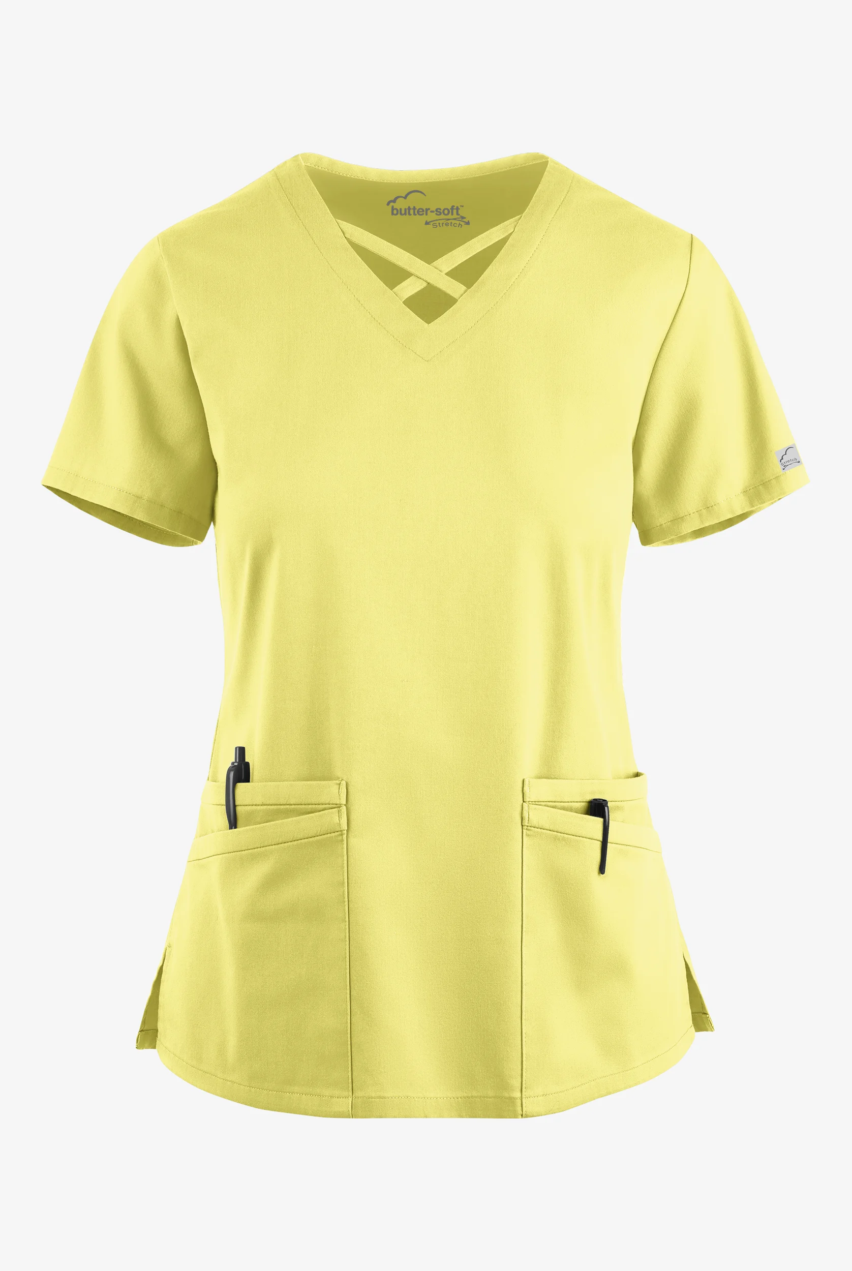 Butter-Soft STRETCH Women's 4-Pocket Crisscross Scrub Top