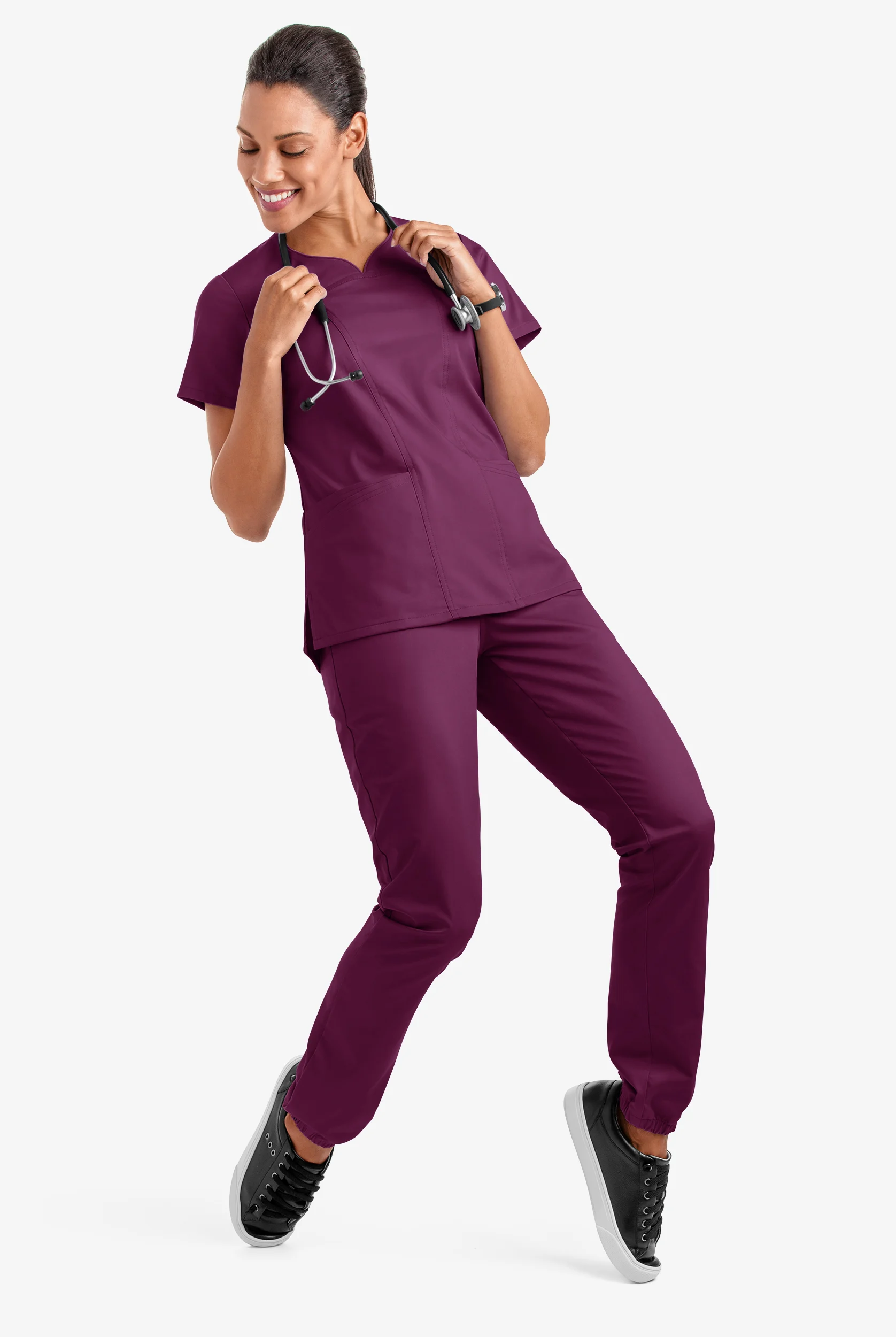 Butter-Soft STRETCH Women's 4-Pocket Sweetheart Neck Scrub Top