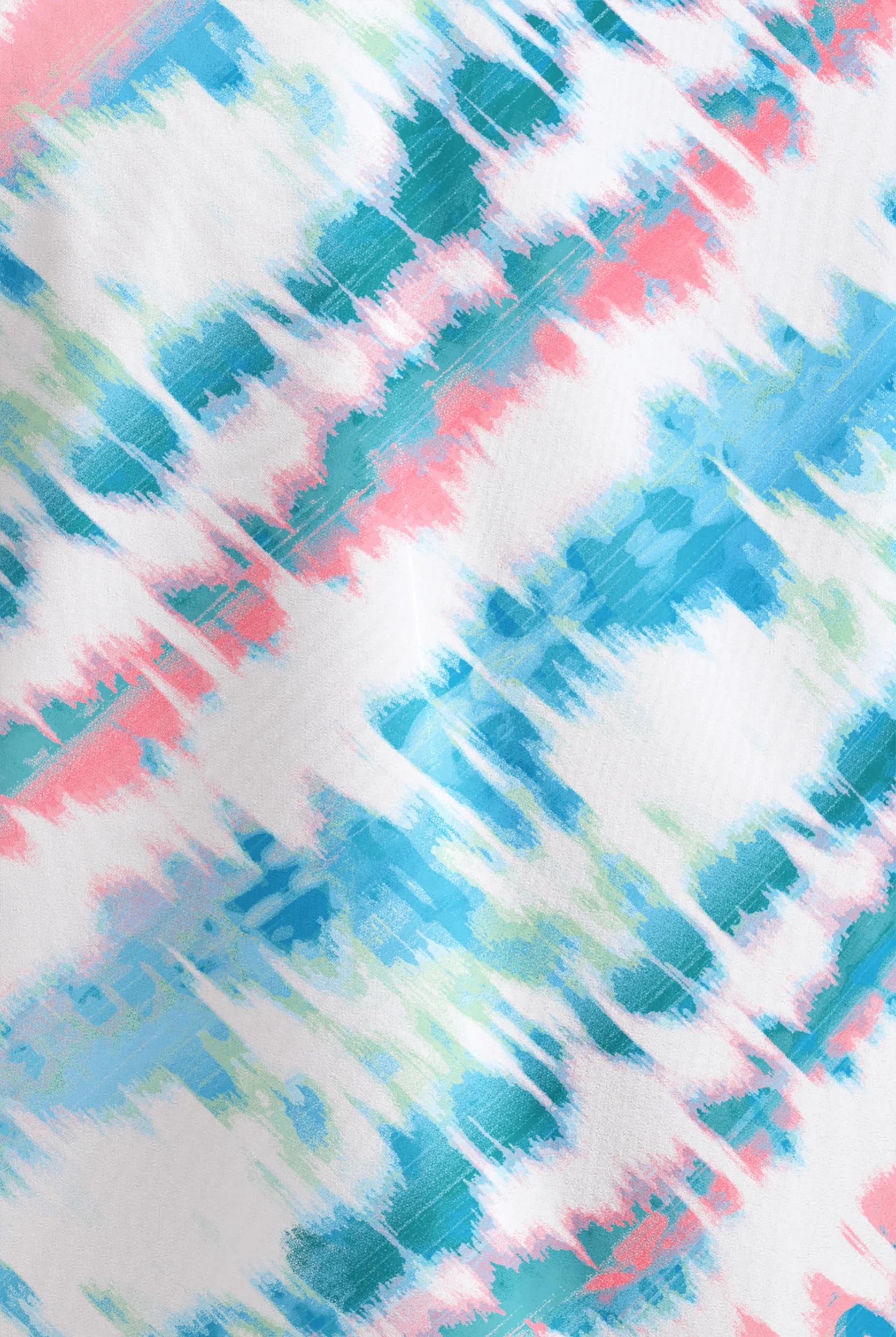 Butter-Soft STRETCH Belize Ikat Women's 2-Pocket V-Neck Print Scrub Top