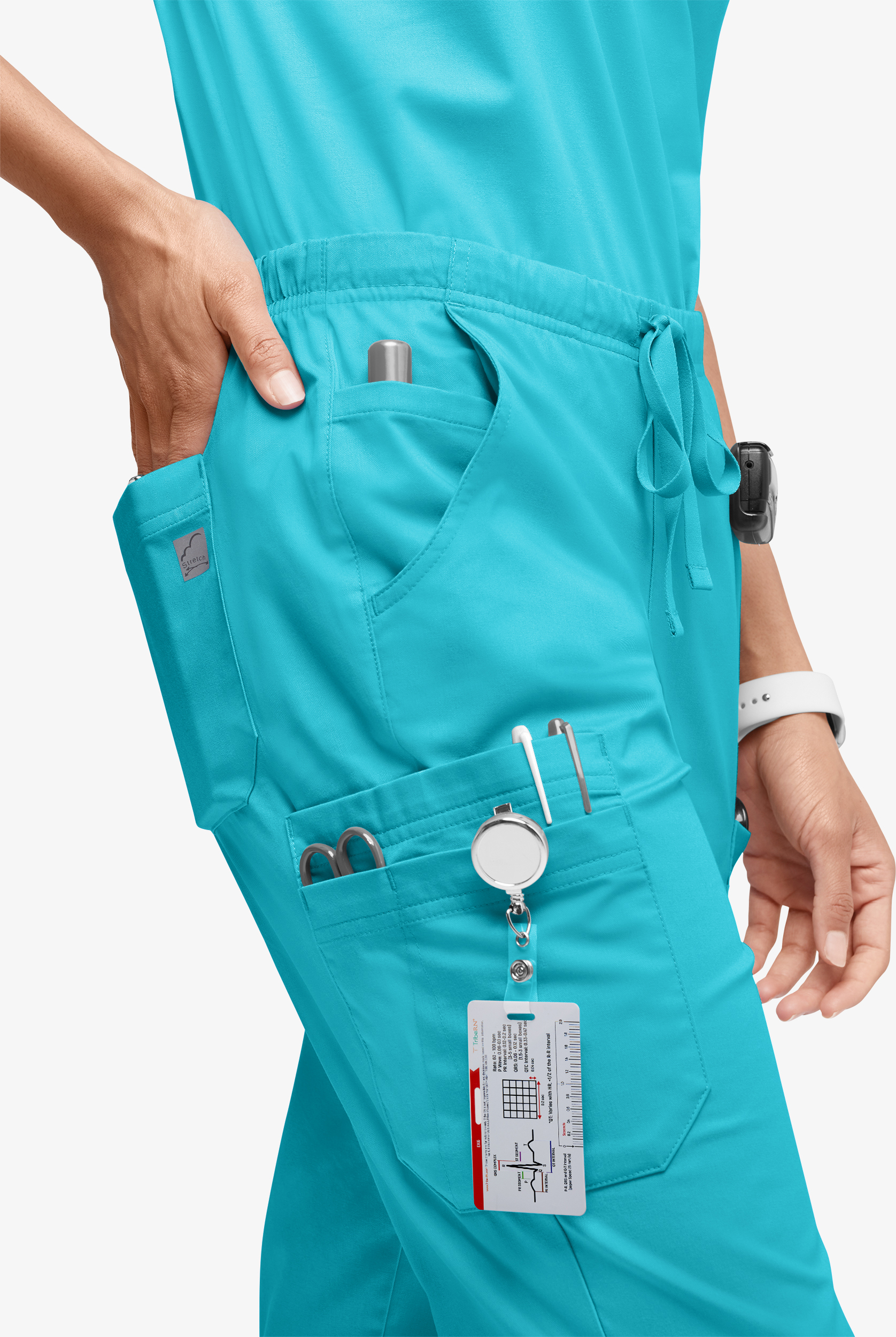 Butter-Soft STRETCH Women&rsquo;s 10-Pocket Mid Rise Straight Leg Scrub Pant